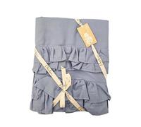 L'ATELIER 17 Completo Letto Matrimoniale Primaverile, Boutis lenzuoli Estivi in Puro Cotone Tinta Unita con Balze, Shabby Chic Brigitte Made in Italy 6 Varianti Carta da Zucchero