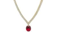 LATELITA Garbo Collana Tennis Ovale Oro Rubino