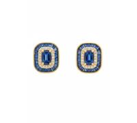 Latelita Orecchini Stud Great Gatsby Zaffiro Oro in Argento Sterling 925