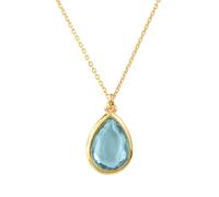 LATELITA Piccolo Mini Gemma Ciondolo Collana Oro Topazio Blu 925 Argento Luce