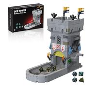 Latephiy Dice Tower Castle Building Set, gioco creativo da tavolo giocattolo con 7 dadi poliedrici per DND Pathfinder, adatto per giocatori e appassionati
