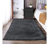 Latepis Tappeto in finta pelliccia grigio scuro 3x4 area tappeto in pelle di pecora per camera da letto comodino soggiorno tappeti per divano cuscino giocare decorazione casa di lusso