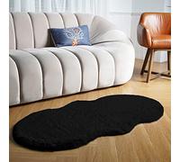 Latepis Tappeto Nero Tappeto Corridoio Soggiorno 60x120 cm Pelo Corto Peloso Camera Da Letto Carpet Aspetto Pelliccia
