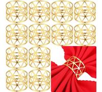 LATERN 12 Pezzi Anelli per Tovaglioli Dorati, 4,5cm Portatovaglioli Vuoti di Natale Fibbia per Tovagliolo Triangolare per Pranzo di Natale Ringraziamento Vacanza Nozze Festa Tavolo Decorazione