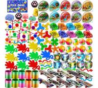 LATERN 120 Pezzi Confezione Regalini da Festa per Bambini, 12 Stili Bomboniere Colorate con Sfere Molle Skateboard Mani Appiccicose Cubi Auto Palline Spinner - per Classe Premi Compleanno Festa Regalo
