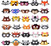 LATERN 30 Pezzi Maschere di Animali in Feltro, per Bambini per Feste Riempitrici per Sacchetti per Cosplay Vesti per Giungla, Halloween Tema