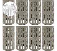 LATERN 8 Pezzi Protettori per Piante e Tronchi D'albero, 20CM Protezione per Alberi in Plastica Rete per Asilo Nido Espandibile con Ganci di Bloccaggio Integrati per Impilare - con 8 Graffette a U