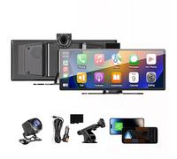 Latest 11.26" Cordless Car Play Display with Android Auto, 1080P Dash Cam, 1080P Backup Camera, Carplay Radio, Voice Control, GPS, Bluetooth, and Mirror Link - Fits for All Vehicles