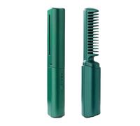 Latest Hairdressing Comb, 2025 Ceramic Hair Dressing Comb, Mini Dual Purpose Curling Iron Smooth Straight, Minis Dual Purpose Curling iron, Rechargeable Mini Hair Straightener (Green)