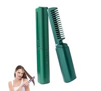 Latest Hairdressing Comb, Ceramic Hair Dressing Comb, Portable Hair Straightener Cordless 2-in-1 Touch-Up Brushes for Less Frizz, USB Charging (Green)
