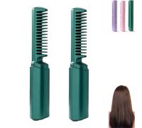 Latest Hairdressing Comb, Victoriousact Hairdressing Comb, 2025 Ceramic Hair Dressing Comb, Portable Wireless 2-in-1 Touch-Up Combs, USB Charging (C#6-2PCS)