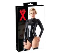 Body da donna in lattice a maniche lunghe (nero) - M