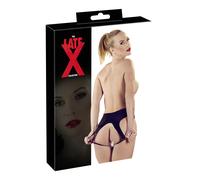 Perizoma Aperto in Latex Nero per Donna (Taglia Unica S-L)