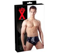 Latex slip da uomo X con dildo anale interno conico (nero)