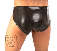 Latex Slip Pants Mutande con Dildo Interno Slip Shorts in Lattice e Guaina Pene