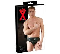 LATEX - slip uomo con dildo anale interno per pene - nero - M