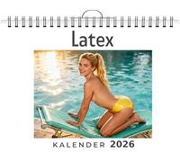 Latex: Wandkalender 2026, Kalender DIN A4 quer, Monatskalender im Querformat mit Kalendarium, das perfekte Geschenk