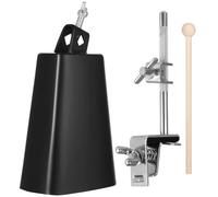 Latin Percussion Campanaccio con supporto, campana in metallo da 15,2 cm con bacchetta e staffa di montaggio regolabile, creatore di rumore con morsetto per batteria, accessori per percussioni