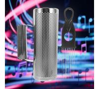 Latin Percussion Guiro realizzato in acciaio inossidabile Goditi un suono chiaro con raschietto (3 20,3 cm)