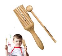 Latin Single Speaker Music Toy with Stick Educational Toy for Adults & Kids | Tone Block Musiical Instrument | Percussion Instrument Wooden Guiro Musical Crow Sounder |