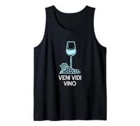 Latin Wine Quote for Women Wine Glass Drawing Veni Vidi Vino Canotta