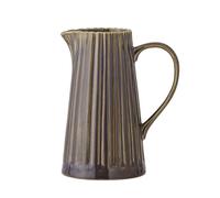 Latina Brocca da 1,2 l, in gres porcellanato con linee verticali, elegante brocca in ceramica con manico, brocca di alta qualità per acqua, succo e latte, lavabile in lavastoviglie e design unico