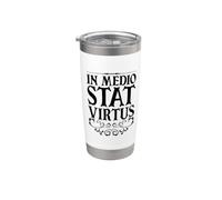 Latino - In medio stat virtus Bicchiere termico in acciaio inox doppia parete