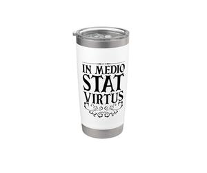Latino - In medio stat virtus Bicchiere termico in acciaio inox doppia parete