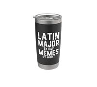 Latino Maggiore Di Giorno Meme Di Notte Studente Studi Classici Bicchiere termico in acciaio inox doppia parete