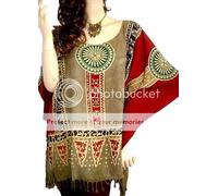 Latino Poncho Kaftano Top Kurta Kimono Duster Tunica Dolman Girocollo Starbucks