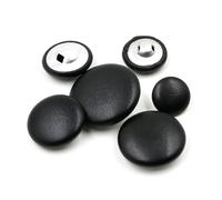 Lationday 12pcs Black Leather Buttons, Round PU Leather Sewing Buttons for Coats, Jackets, Sweaters, and DIY Handmade Crafts