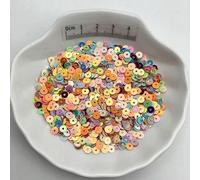 Lationday Paillettes glitterate piatte in PVC da 4 mm, colore dorato, 10 g, per vestiti, cappelli, scarpe. Accessorio per fai da te per bambini. Artigianato fatto a mano