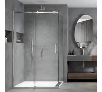 Lato fisso per Box Doccia Gemma Cristallo 8 millimetri Profilo Chrome Lucido - CONFEZIONE: 1 pz., Misure: 97-99xH200 cm