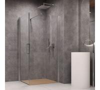 Lato Fisso per Porta Battente Briar Box Doccia LF109T 6 Millimetri Chrome - Tipo Cristallo: Trasparente, CONFEZIONE: 1 pz., Dimensione: 100 cm Regolabile