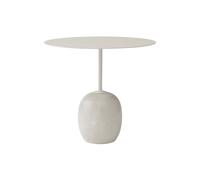 Lato LN9 Tavolino Ovale Bianco Avorio/Marmo Crema Diva