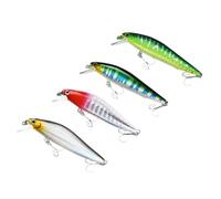 LatoYard 4 esche realistiche a forma di minnow, 7 cm, affondamento lento | Esche a forma di pesciolino ad affondamento lento, 7 cm, 4 pezzi, con connettori a scatto per basso 5 g-1