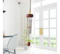LatoYard 4 tubi per mini campanelli a vento in finto bronzo, alluminio e legno, per esterni e cortile, decorazione per la casa (marrone rossastro)