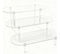 LatoYard Acrilico trasparente 3 Tier Display Stand Risers Jewelry Perfume | Espositore a 3 ripiani in acrilico trasparente, per cupcake, profumi, giocattoli, decorazione per feste
