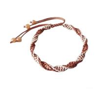 LatoYard Bracciale unisex biologia scienza per coppie amici Biologia Unisex | DNA doppio per motivo a elica, corda fatta a mano, misura regolabile, blu per i colori beige, estetica scientifica