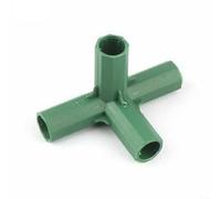 LatoYard Confezione da 4 connettori di supporto per piante in plastica verde per tubi da 16 mm, giunti per telaio da giardino a 5 vie, per piante rampicanti fai da te (angolo retto a 4 vie)