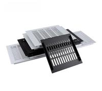 LatoYard Copertura rettangolare per bocchetta dell'aria per armadio, scarpiera e armadio, griglia in lega di alluminio, 200 x 200 mm a 200 x 400 mm, serratura bianca o nera