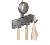 LatoYard Ganci da parete resistenti, senza trapano, ventose, organizer da cucina per utensili e asciugamani, in ABS antiruggine, 9 x 4 x 12 cm (3 ganci)