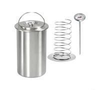 LatoYard Home Deli - Pressa per carne in acciaio inox con termometro, kit completo per prosciutto con 20 sacchetti di cottura (kit per prosciutto)