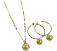 LatoYard Kit collana e orecchini vintage con perline per uso quotidiano | Perline rotonde retrò, look unico e alla moda, orecchini abbinati, per uno stile versatile, comfort per tutto il giorno