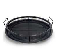 LatoYard Kit di 10 attrezzi da giardinaggio con cestino rotondo e vassoio, in acciaio inox, diametro 33 cm, per campeggio all'aperto e barbecue in giardino