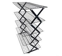 LatoYard Organizzatore per spezie in ferro a più livelli e griglia di raffreddamento pieghevole per il pane per cucina, nero (nero 5 strati)