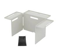 LatoYard Parabrezza portatile per fornello da campeggio per cucinare all'aperto, con piastre in acciaio regolabili e borsa portaoggetti, nero o bianco, calibro 2,5 cm, set di attrezzi da giardinaggio