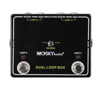 LatoYard Per Dual Loop Box, pedale commutatore a doppio loop inverso con uscita sintonizzatore per la commutazione degli effetti della chitarra e selezione dell'amplificatore, nero