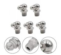 LatoYard Raccordi per ingrassaggio M8 x 1 mm, 90 gradi, 5 pezzi in ferro | Grease Zerks Cuscinetti e macchinari, sostituzione del raccordo di lubrificazione metrica, lunghezza 17 mm