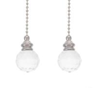 LatoYard Set di 2 cavi di prolunga decorativi con perline per ventilatori a soffitto e apparecchi di illuminazione, 53,3 cm, viola